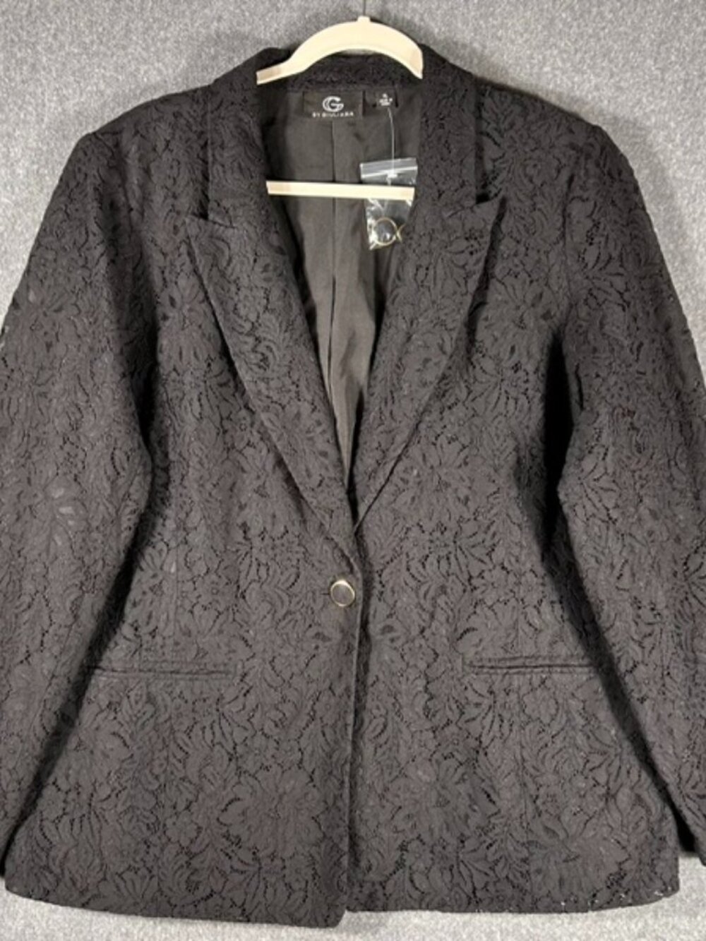 G by Giuliana Lace Girlfriend Blazer Womens Sz XL Black 1 Button Business NWOT